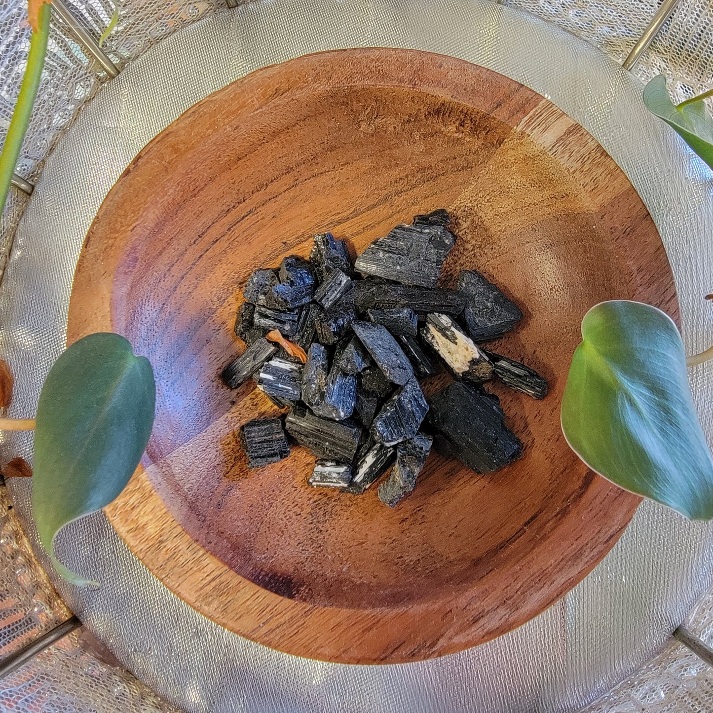 Raw Black Tourmaline Bag
