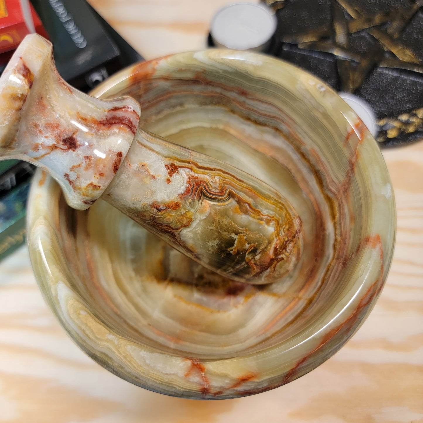 Green Onyx Mortar and Pestle