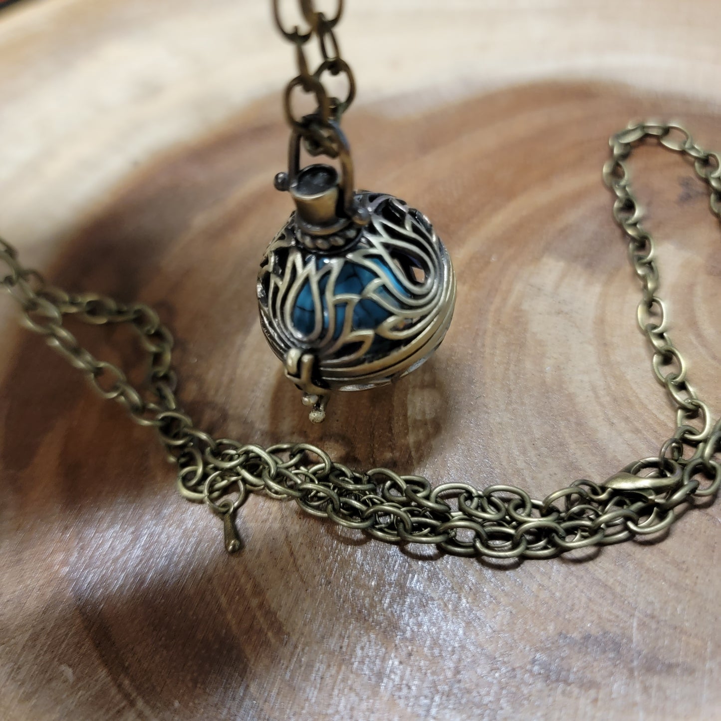 Lotus Cage Locket Necklace