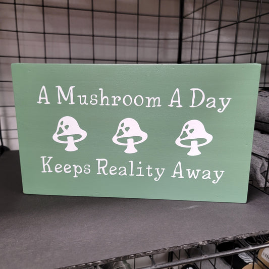 Mushroom Wood Sign