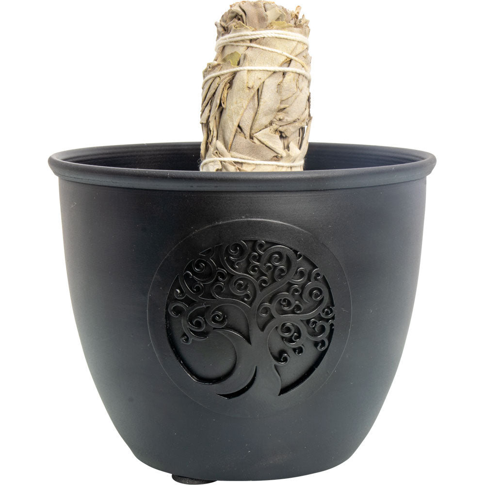 Tree of Life/Yggdrasil Metal Smudge Pot/Candle Holder Large