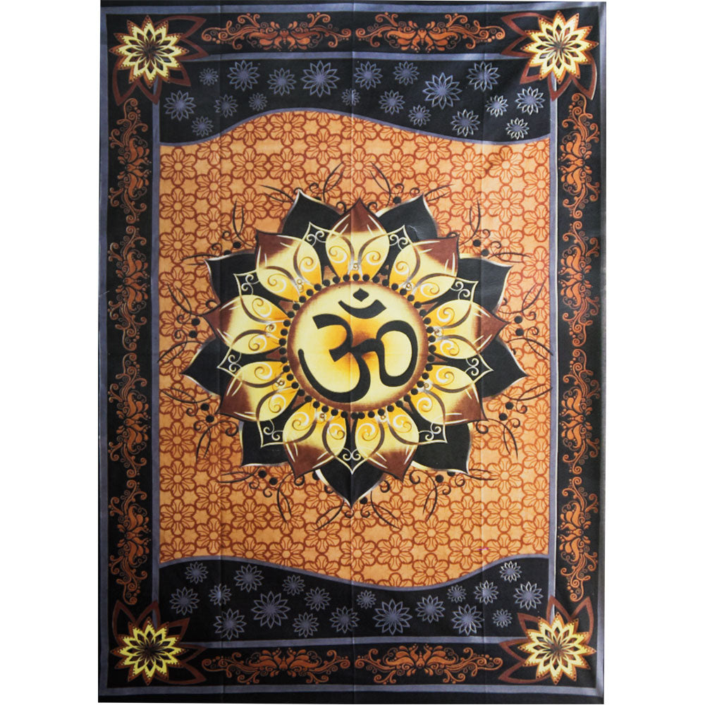 Om Lotus Cotton Tapestry