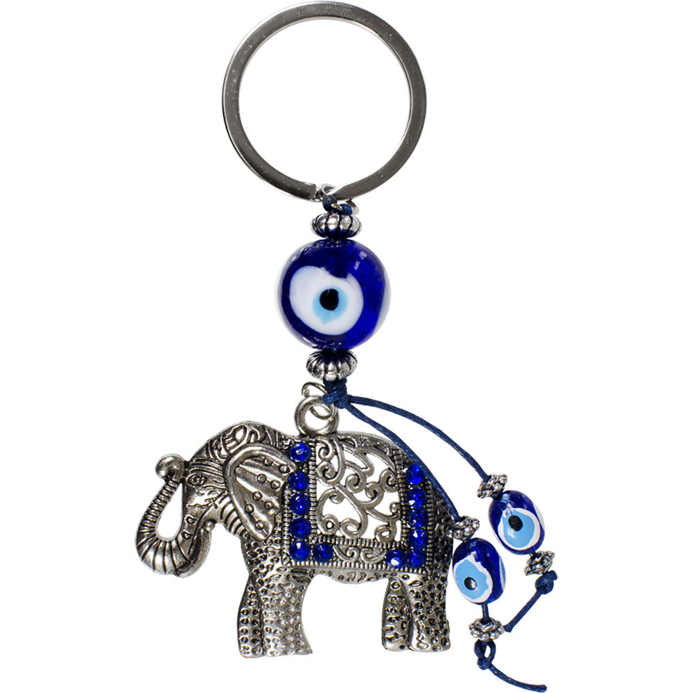 Evil Eye Elephant Key Chain