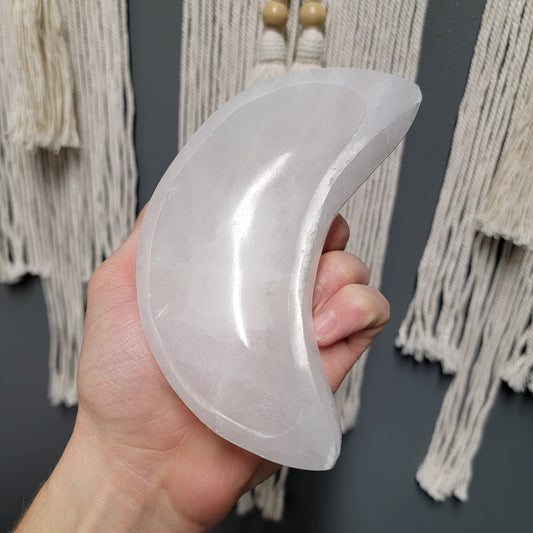 Selenite Bowl Moon - Large