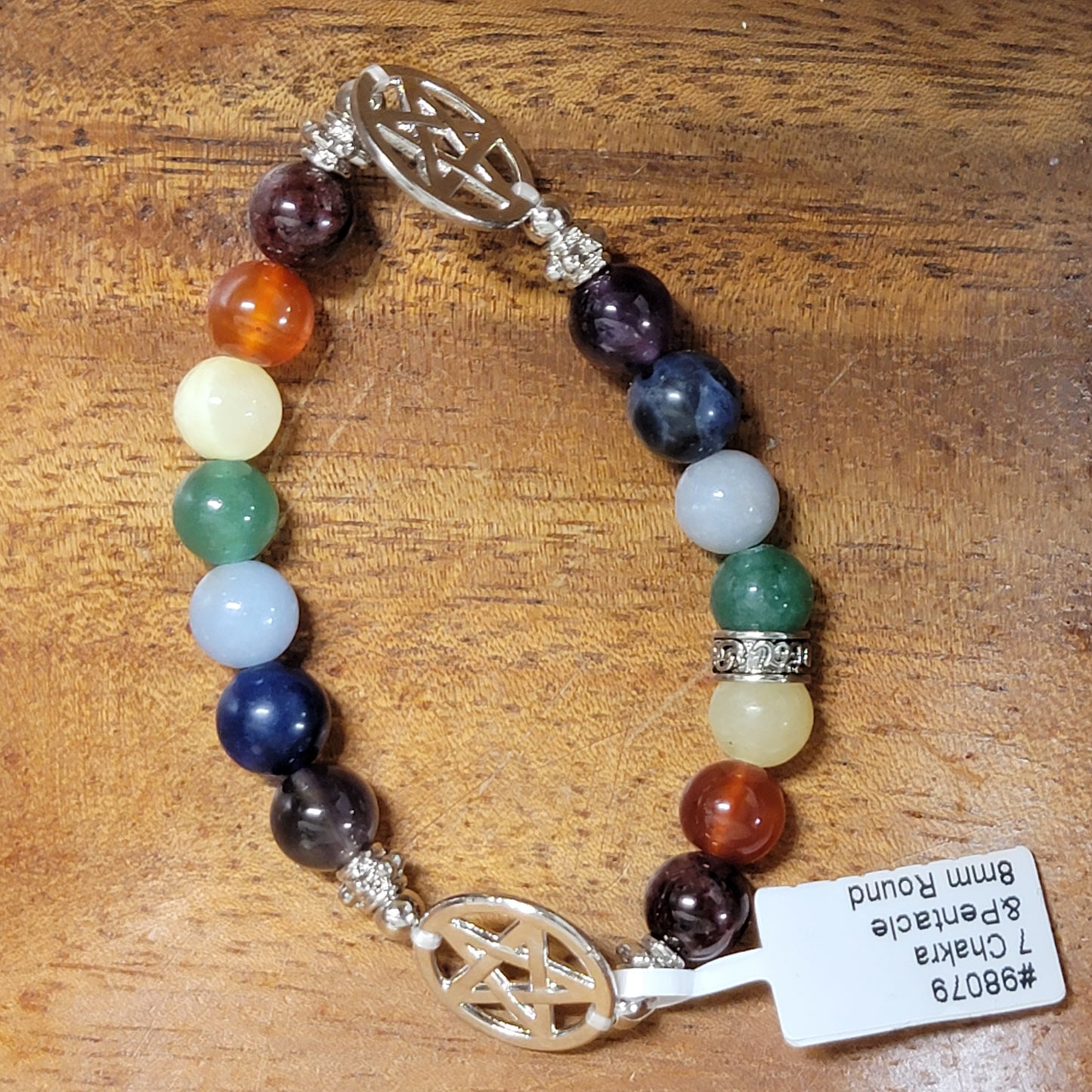 Chakra bracelet with pentacle