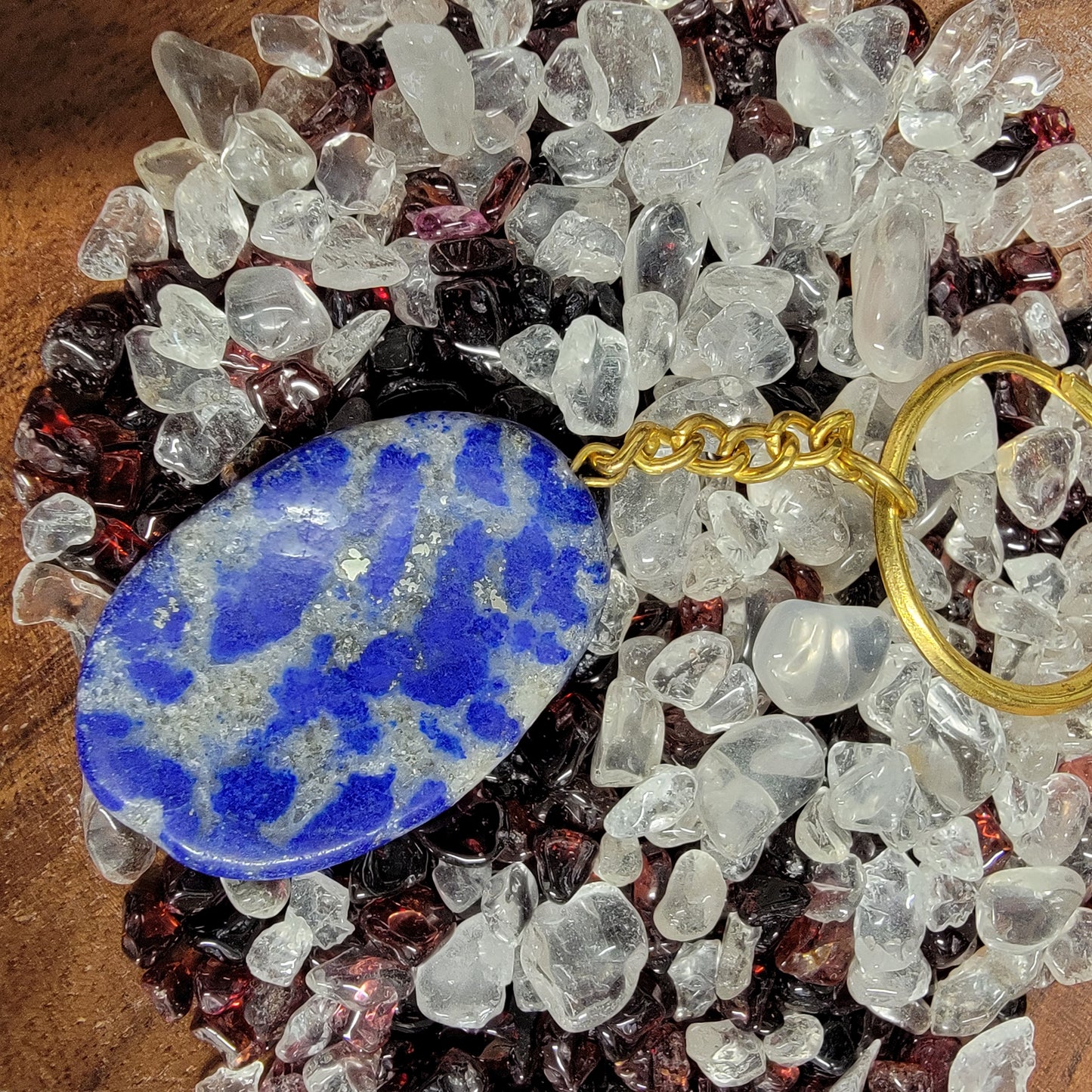 Lapis Lazuli Worry Stone Keychain