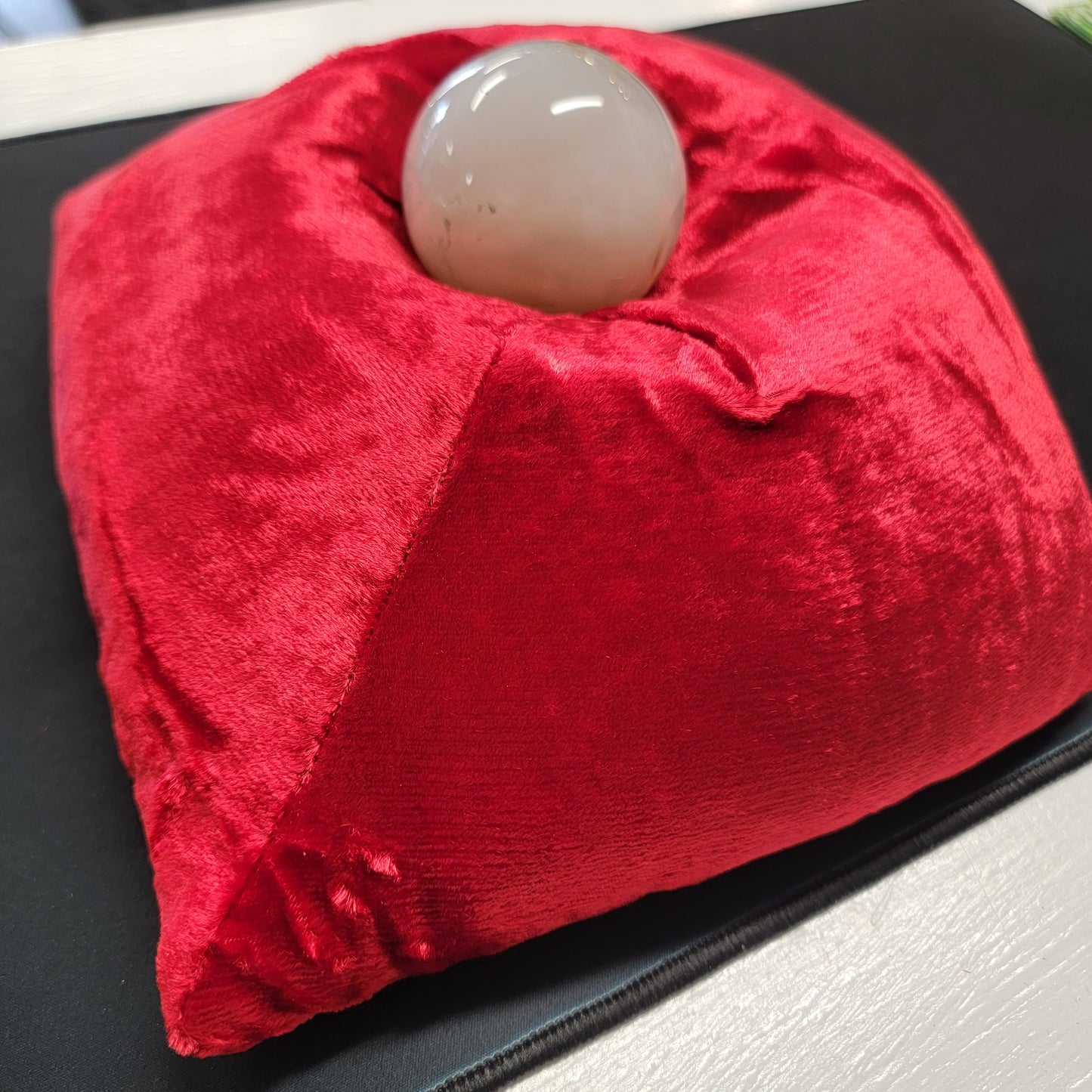 Red Velvet Crystal Ball Pillow