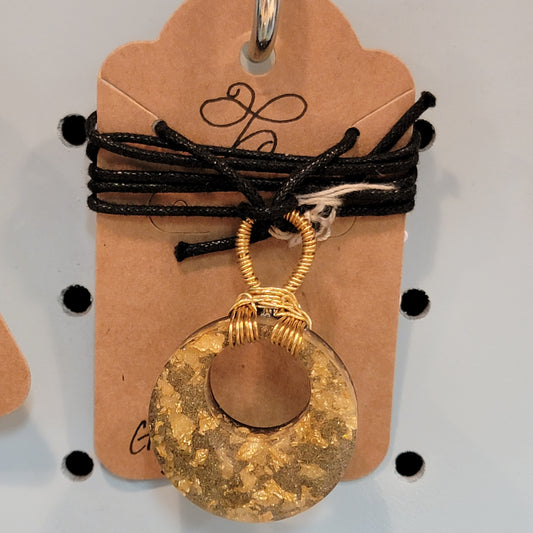 Gold & Shungite Orgonite Necklace