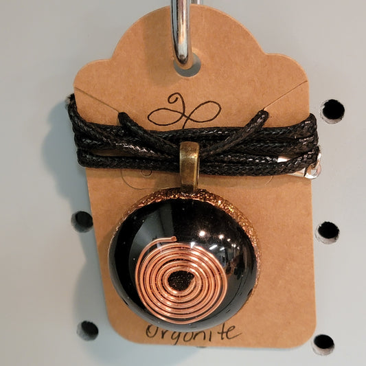 Copper Swirl Orgonite Pendant Necklace