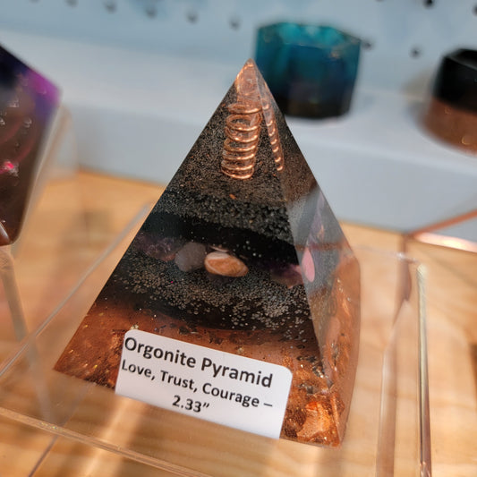 Love, Trust, & Courage Orgonite Pyramid