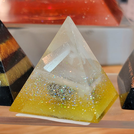 Golden Light Orgonite Pyramid