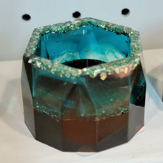Blue and Vintage Glass Orgonite Clearing Vessel