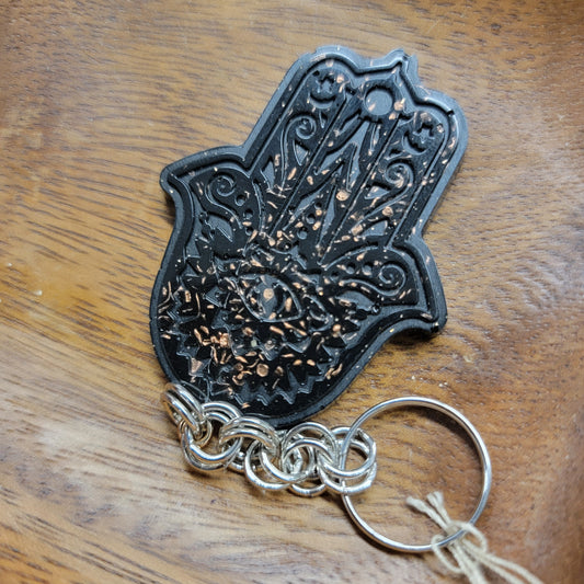 Hasma Hand Orgonite Keychain