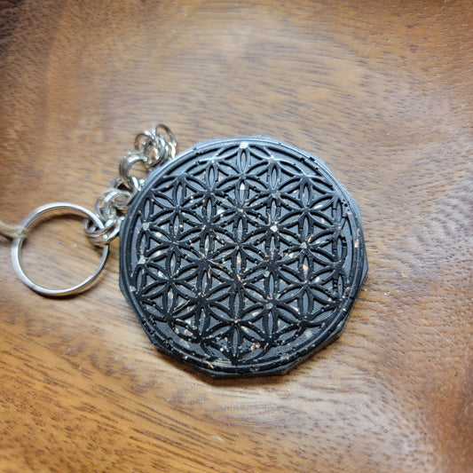 Flower of Life Orgonite Keychain