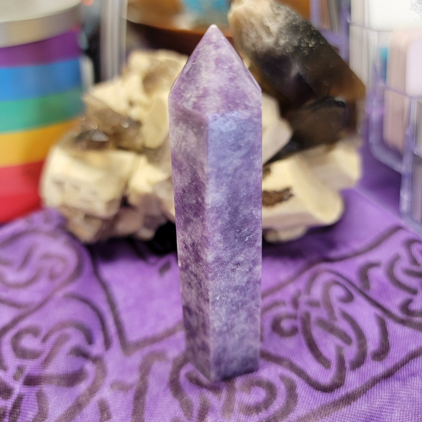 Lepidolite 6 sided Tower 4 inch