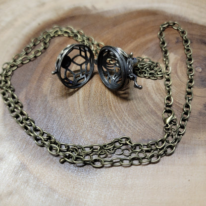 Lotus Cage Locket Necklace