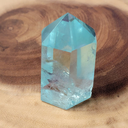 Blue Aura Quartz Wide 3 inch Tower