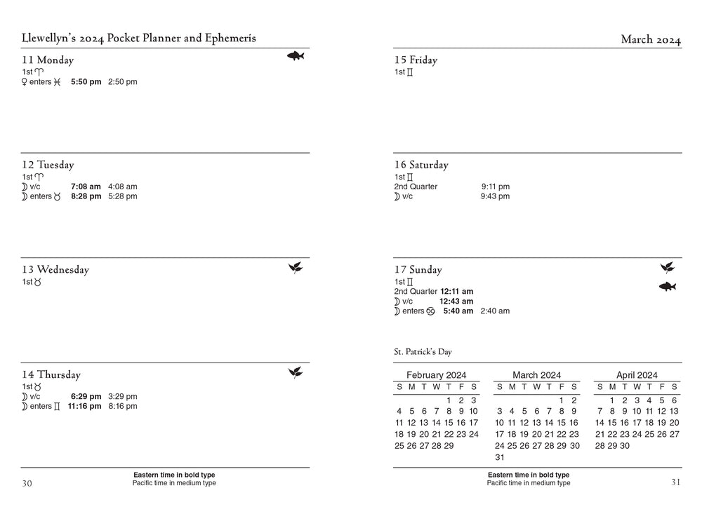 Llewellyn's 2024 Astrological Pocket Planner