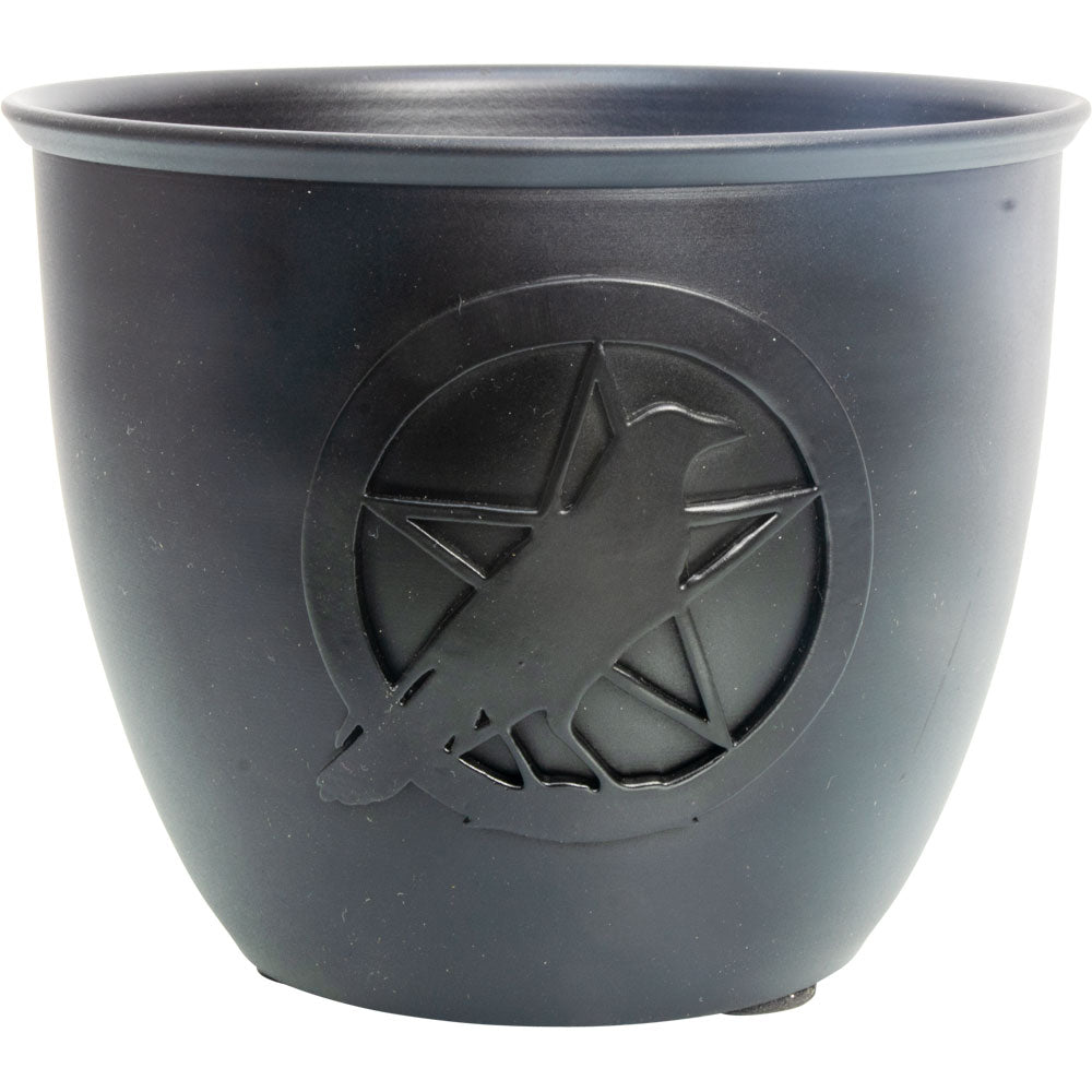 Pentacle Raven Metal Smudge Pot/Candle Holder Large
