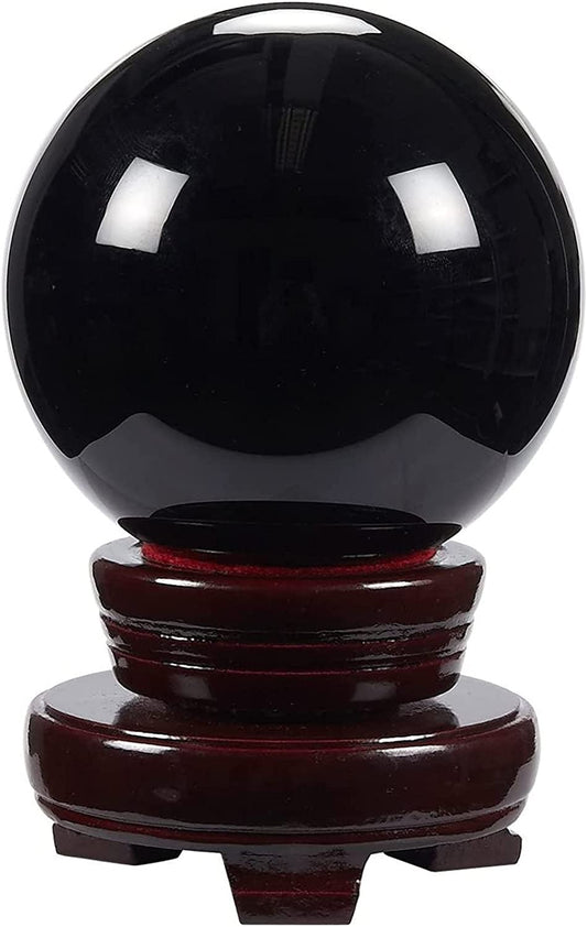 Obsidian Sphere W/Stand