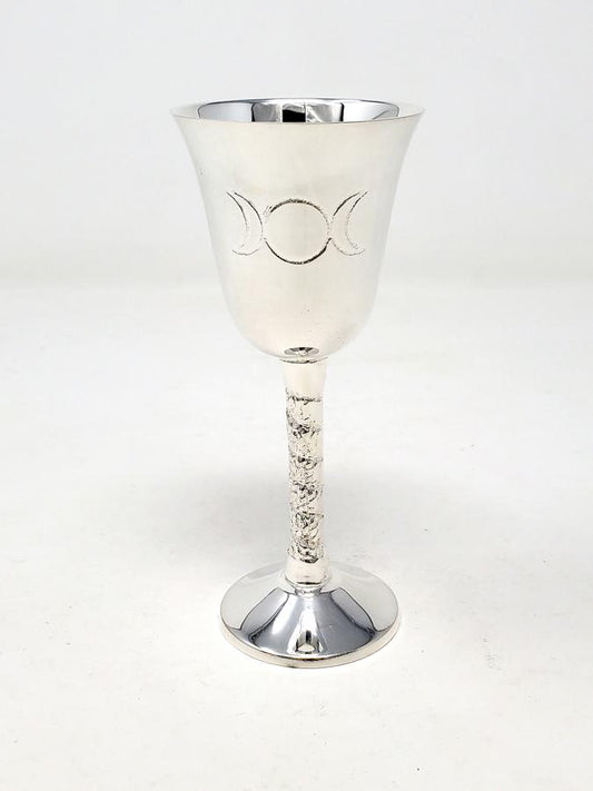 Silver Triple Moon Goddess Chalice