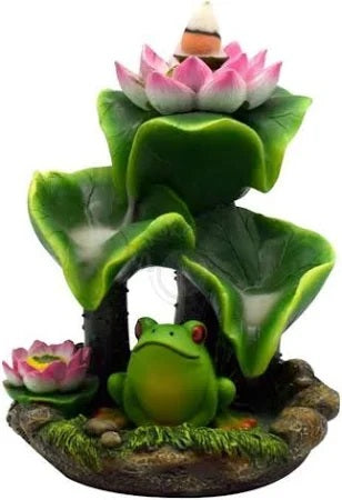 Lilly Pad Frog Back Flow Incense Burner