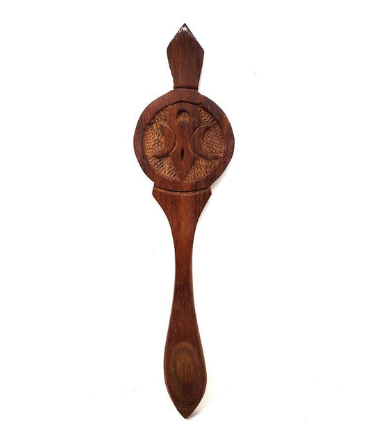 Wooden Spoon Triple Moon goddess