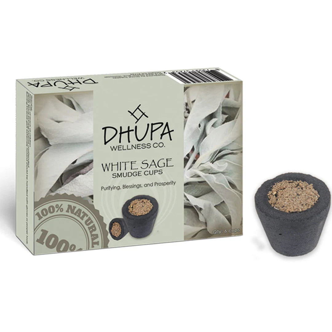 Dhupa White Sage Smudge Cups (6 cups)