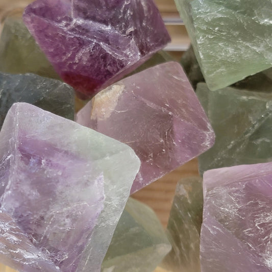 Rainbow Fluorite Octahedrons